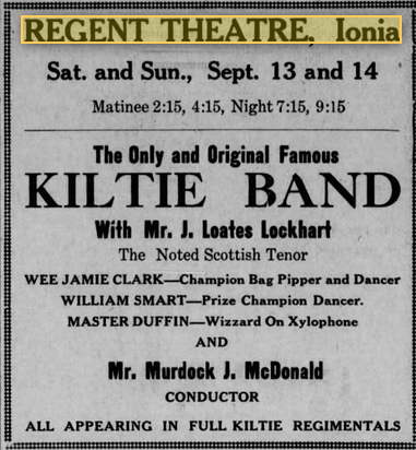 Regent Theatre - 1919 Ad